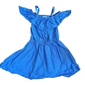 3/20$ BCBGirls Blue Off-Shoulder Ruffle Dress | Size 6 | Summer Chambray